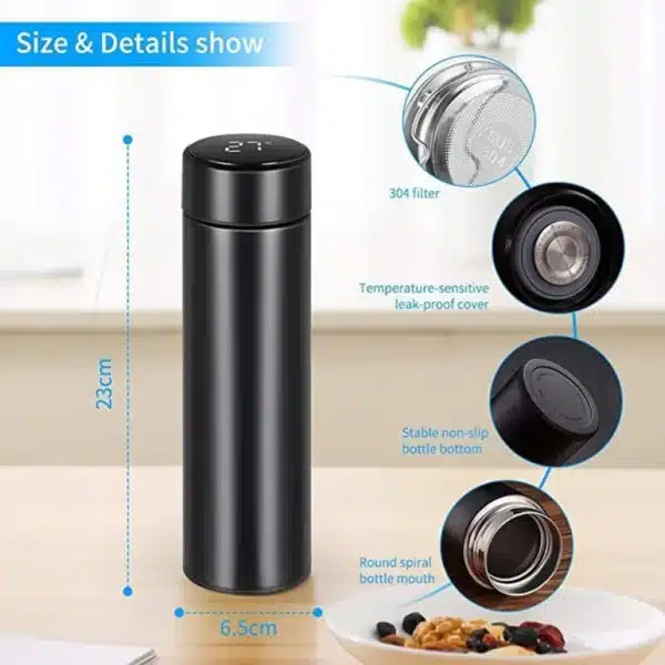 SMART Digital LED Thermal Flask with Temperature Indicator Stainless Steel Flask - Image 3