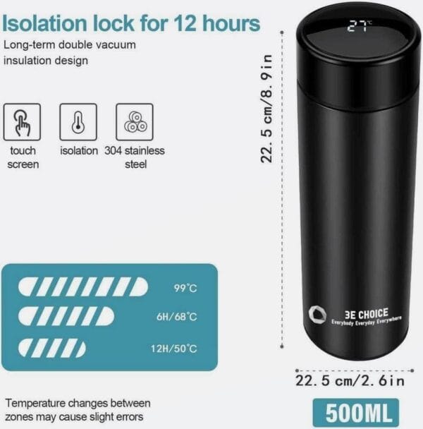 SMART Digital LED Thermal Flask with Temperature Indicator Stainless Steel Flask - Image 7