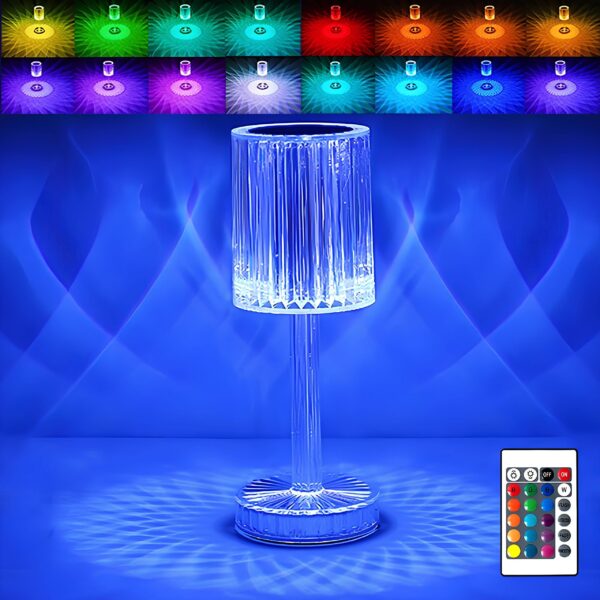 16 Colors Rose Diamond Table Lamp Light With Remote - Image 5