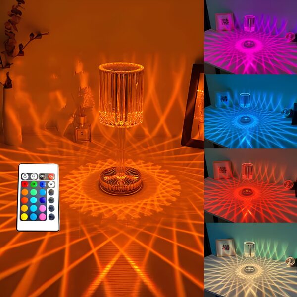 16 Colors Rose Diamond Table Lamp Light With Remote - Image 4