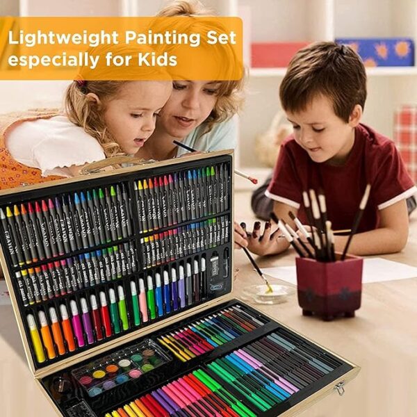 180 Piece Professional Artset Box For Kids (Wooden Case) - Image 4